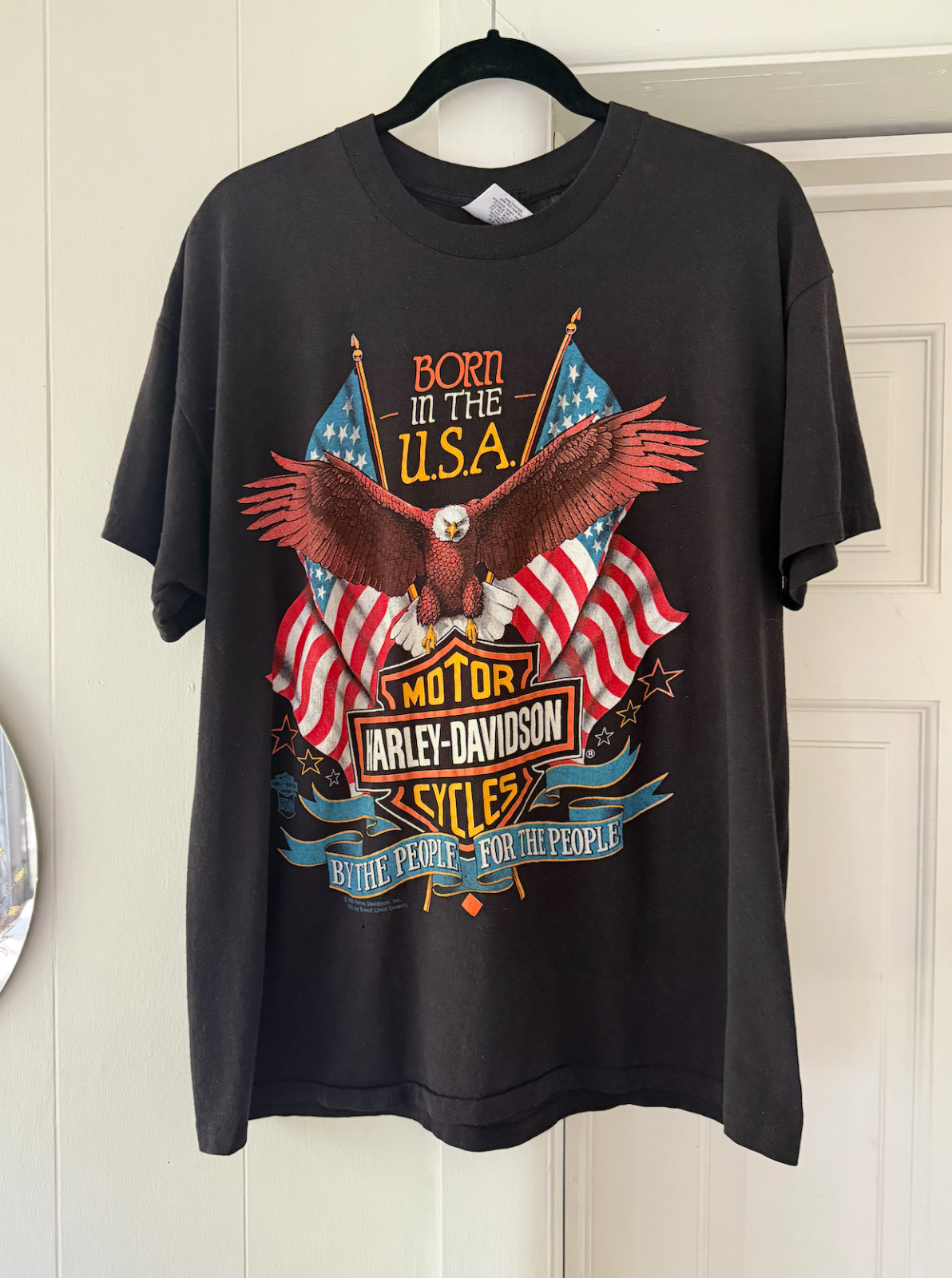 1989 HARLEY DAVIDSON Motorcycles BORN IN THE USA T-SHIRT Single Stitch XL