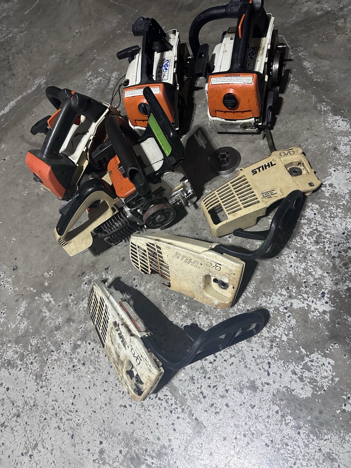 Lot Of 4 Stihl Chainsaws for Parts or Repair MS192, MS193, MS194, 009 . AS IS