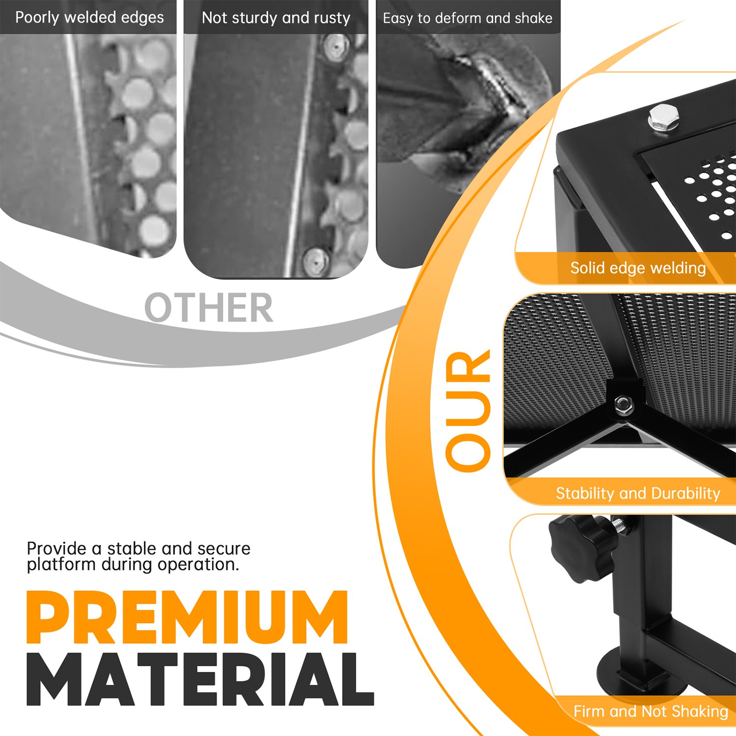 Adjustable 51x24" Metal Trimming Stand for Sheep Goat Milking Livestock Stand