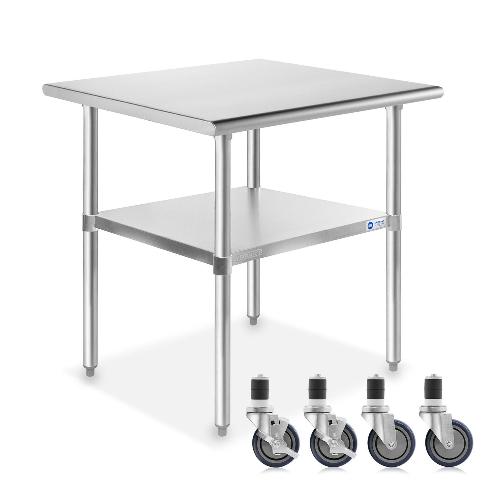 Stainless Steel 24" x 30" NSF Commercial Kitchen Work Food Prep Table w/ Casters