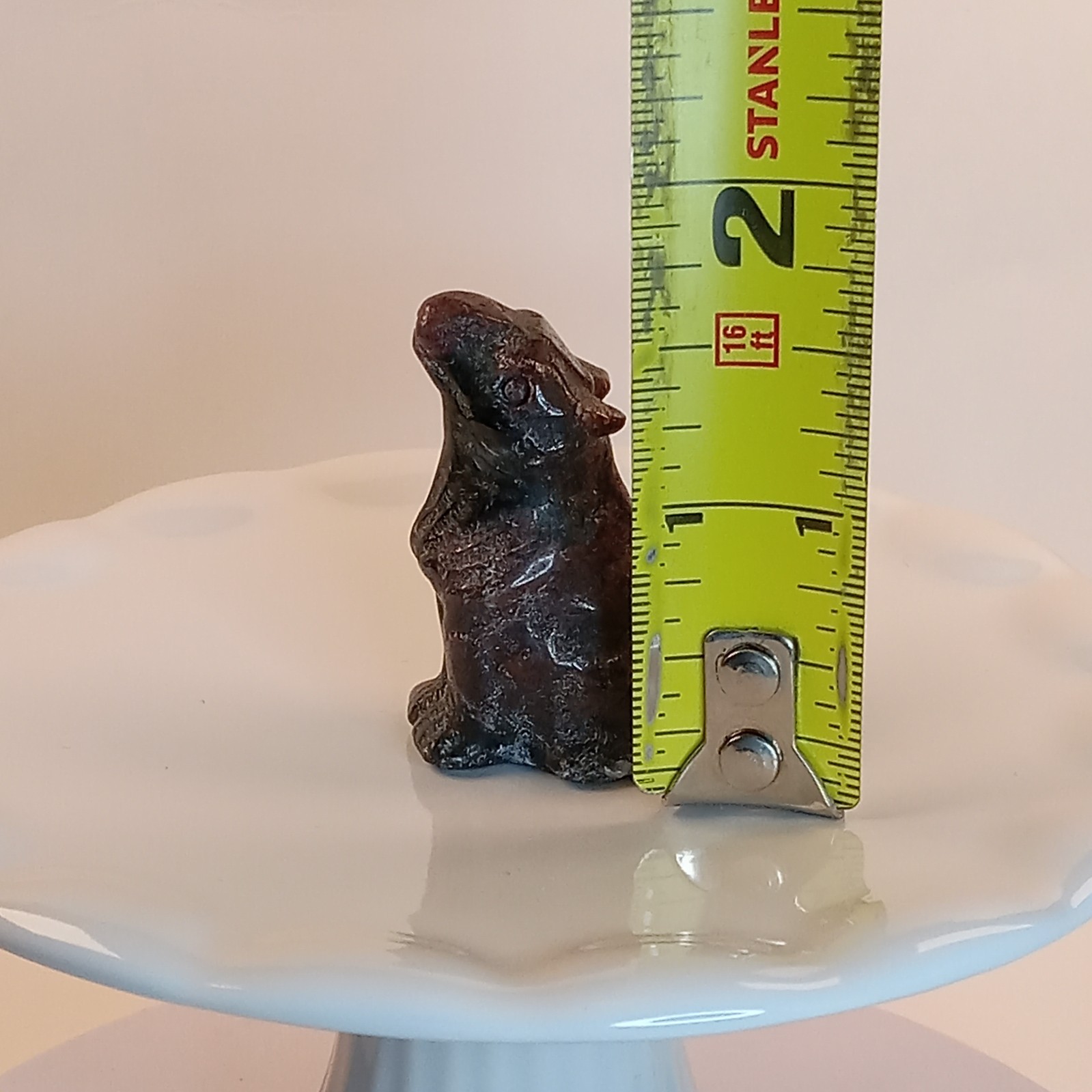 Garnet Astrophyllite Crystal Wolf Carving Polished 28g | F38