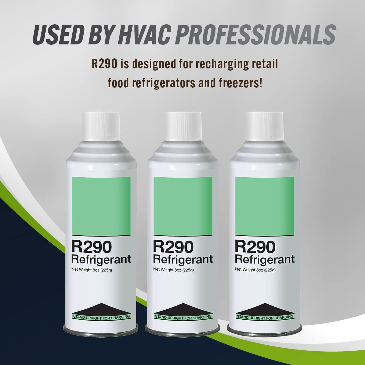 Leak Saver Refrigerant R290 - Upright Liquid Charging Self-Sealing Can - 12 Pack