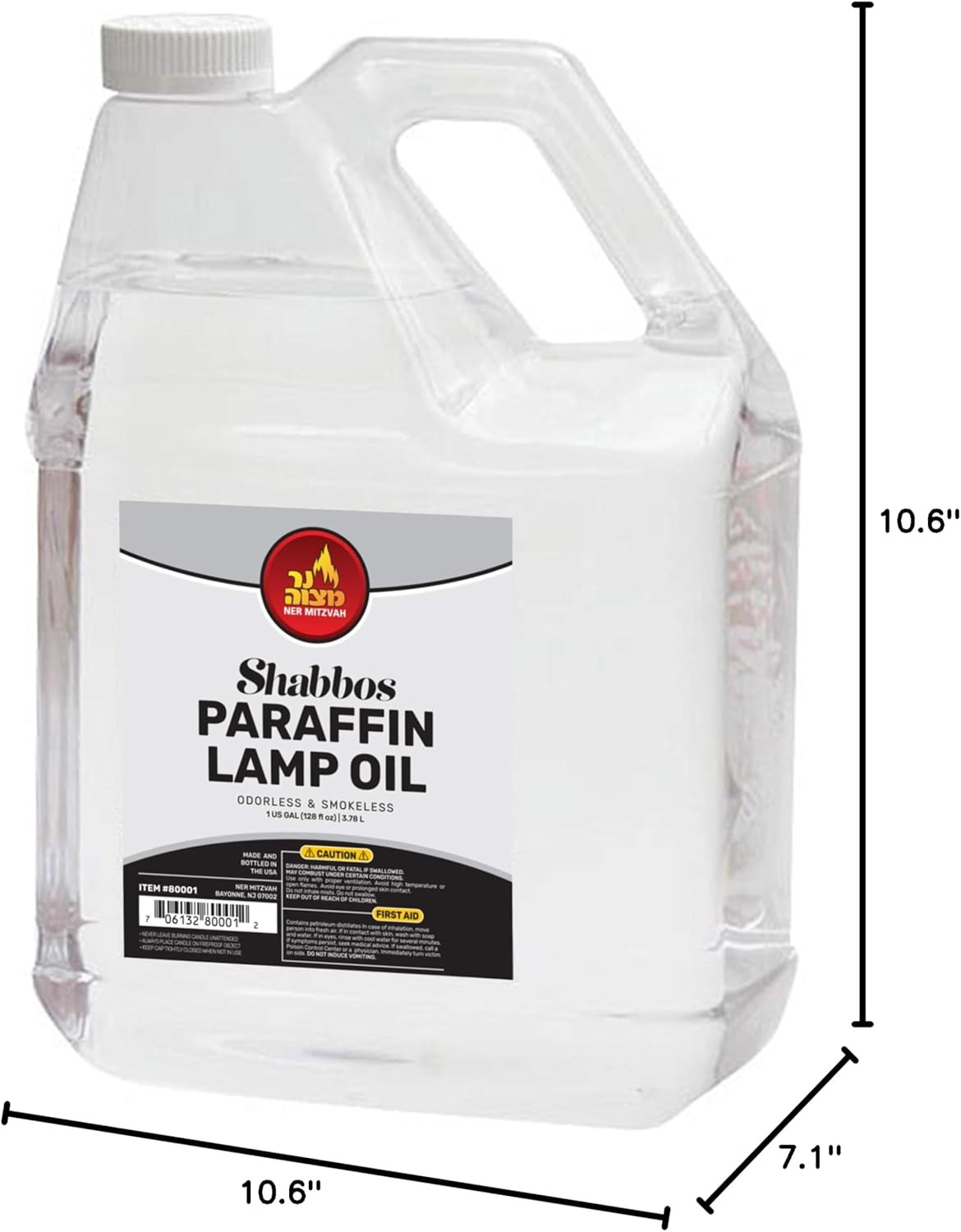 1 Gallon Paraffin Lamp Oil - Clear Smokeless, Odorless, Clean Burning Fuel