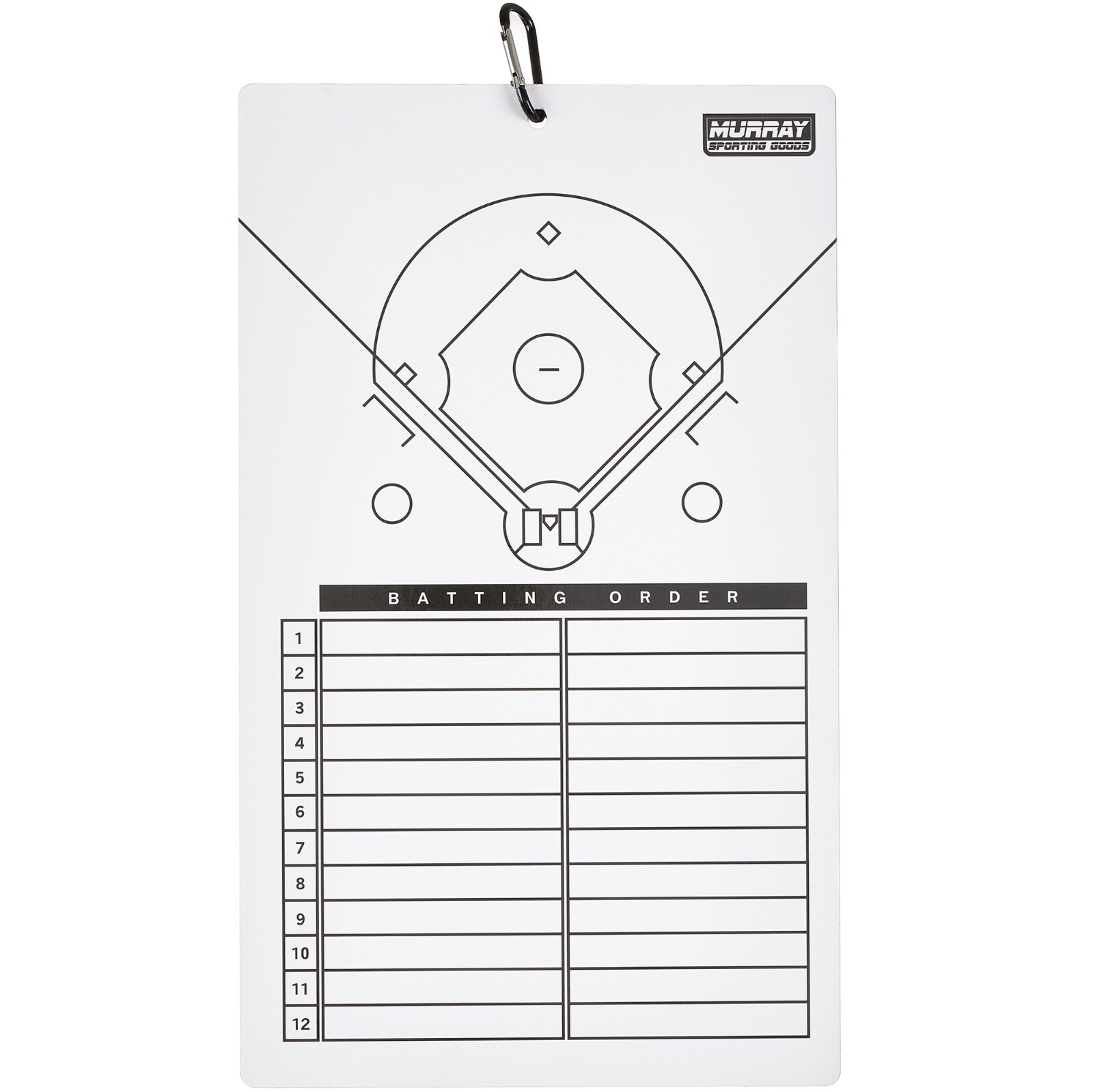 Murray Sporting Goods Dry-Erase Baseball Lineup Clipboard Marker Board