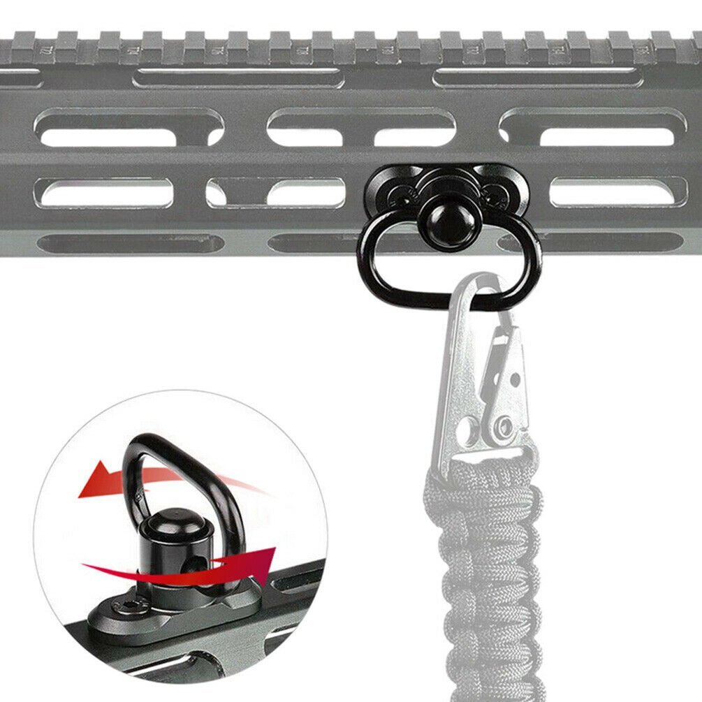 Single Point Rifle Sling Bungee Adjustable Strap MLOK Quick Release Sling Swivel