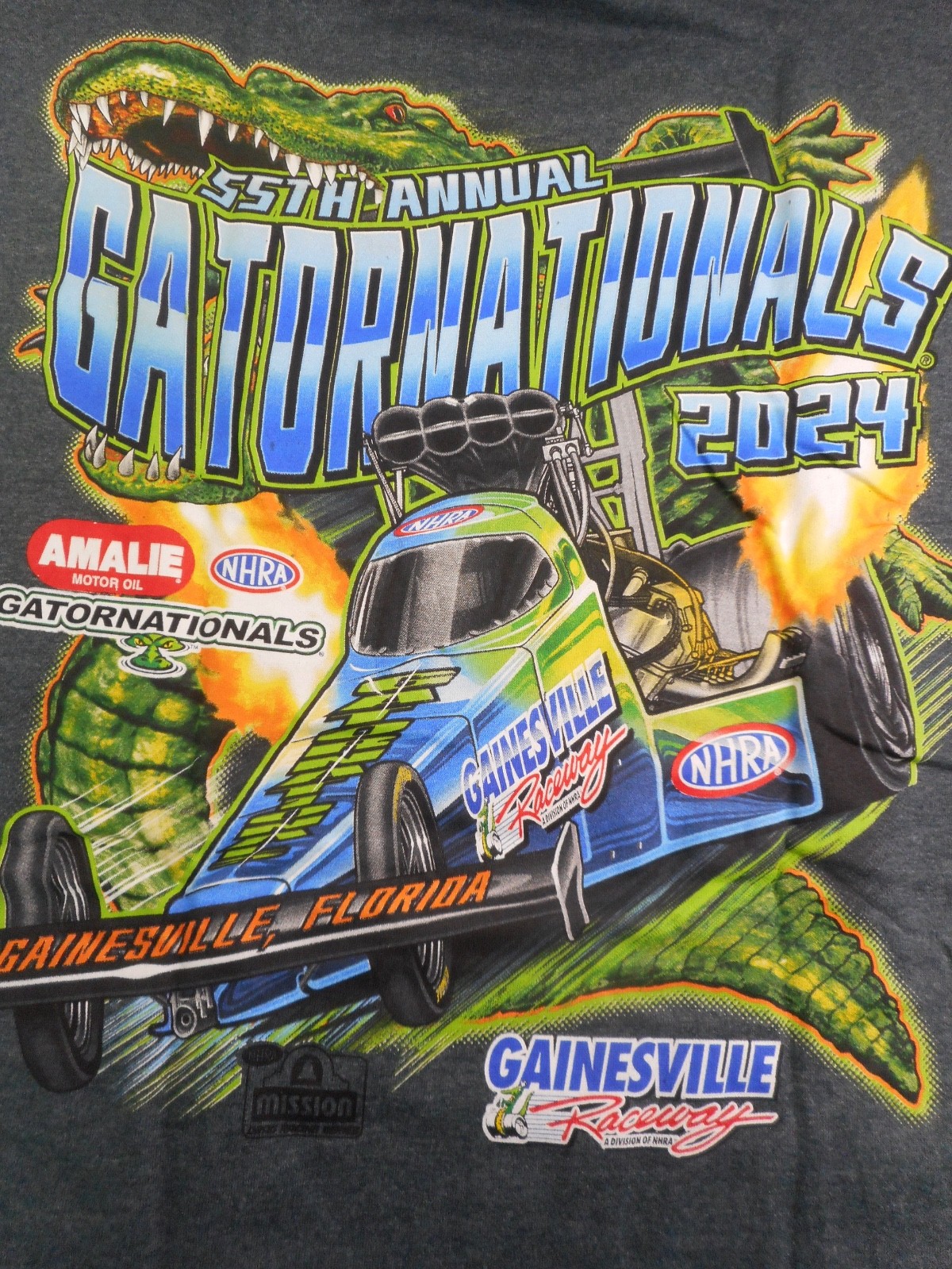 NHRA Drag Racing Gainesville Gator Nationals 2024 New XL - Free Shipping