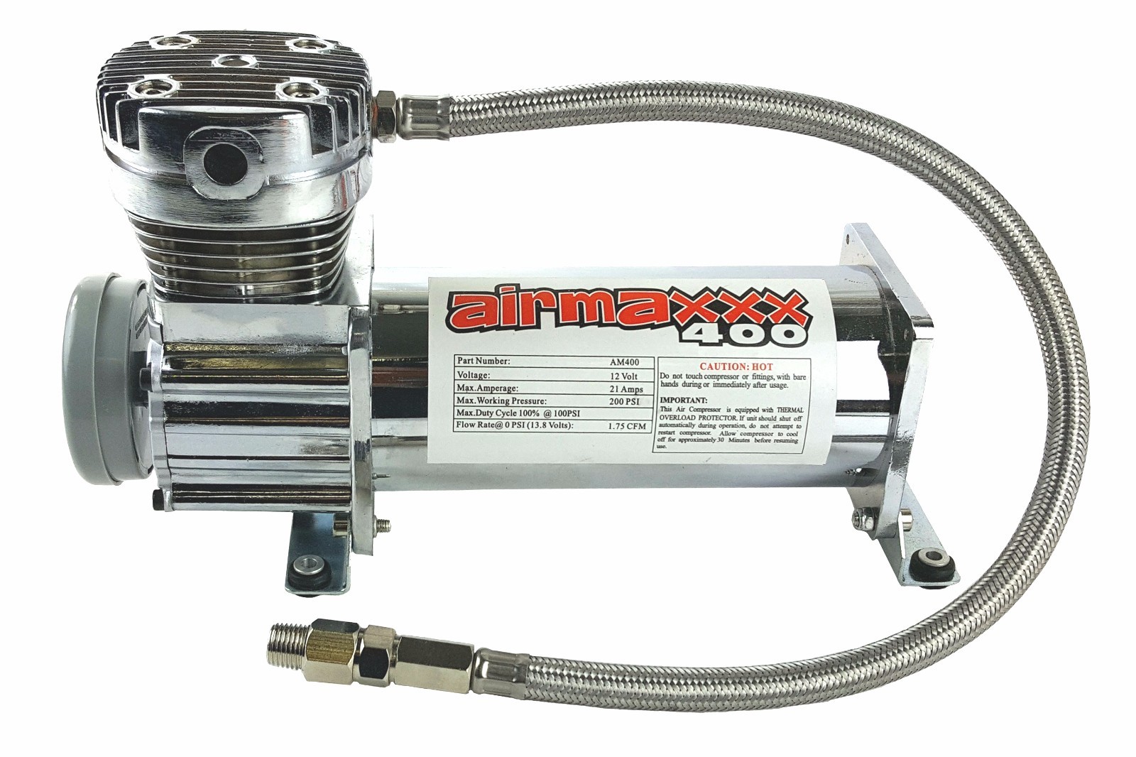 airmaxxx Chrome 400 Air Compressor For Air Ride Suspension System 120 On 150 Off