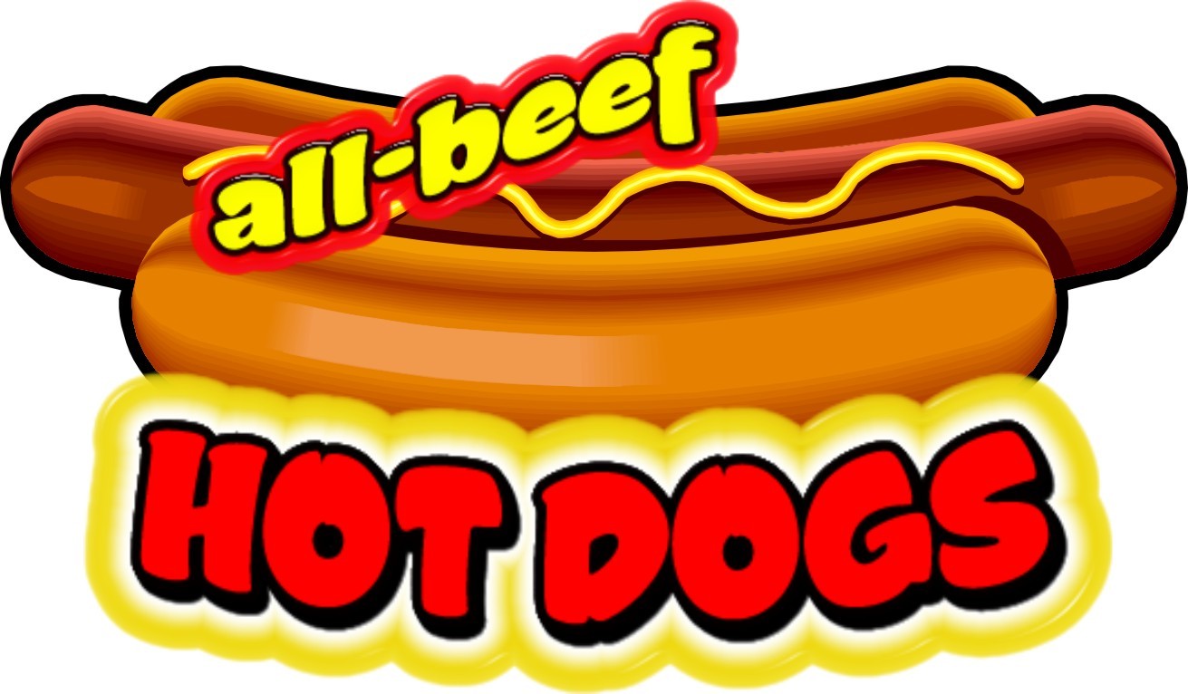 Hot Dogs All Beef Concession Decal 14" Restaurant Food Truck Sticker Sign Menu