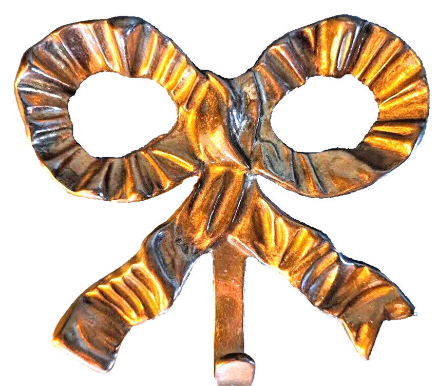 Andrea Sadek 4.25"w 3.75"t  Ribbon Solid Brass Textured Bow Wall Mount