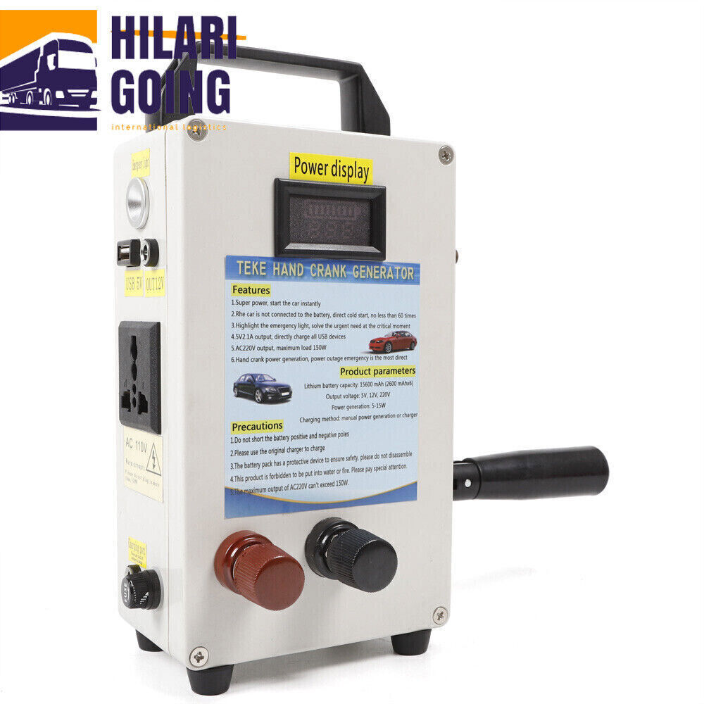 Portable Hand Crank Generator Emergency Power Supply Charger Camping Outdoor USA