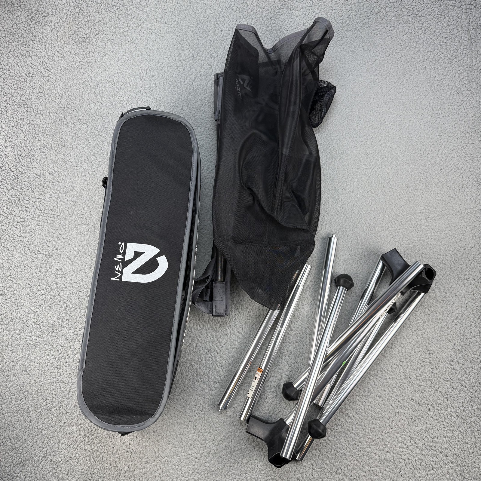 NEMO Stargaze Recliner Camping Chair Black Swinging Hammock 300lb Limit Aluminum