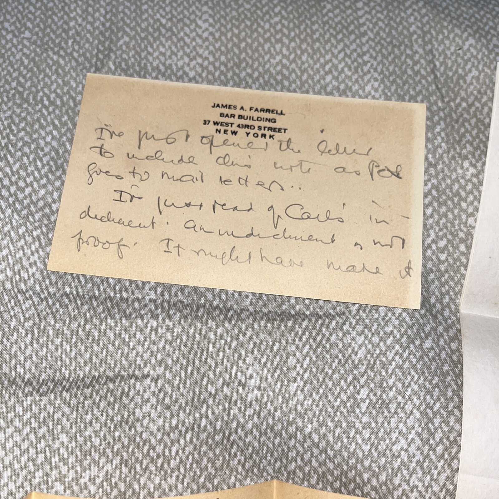 6 Letters (Letterhead: New York City Bar Association) & 2 Envelope 1933 Postmark