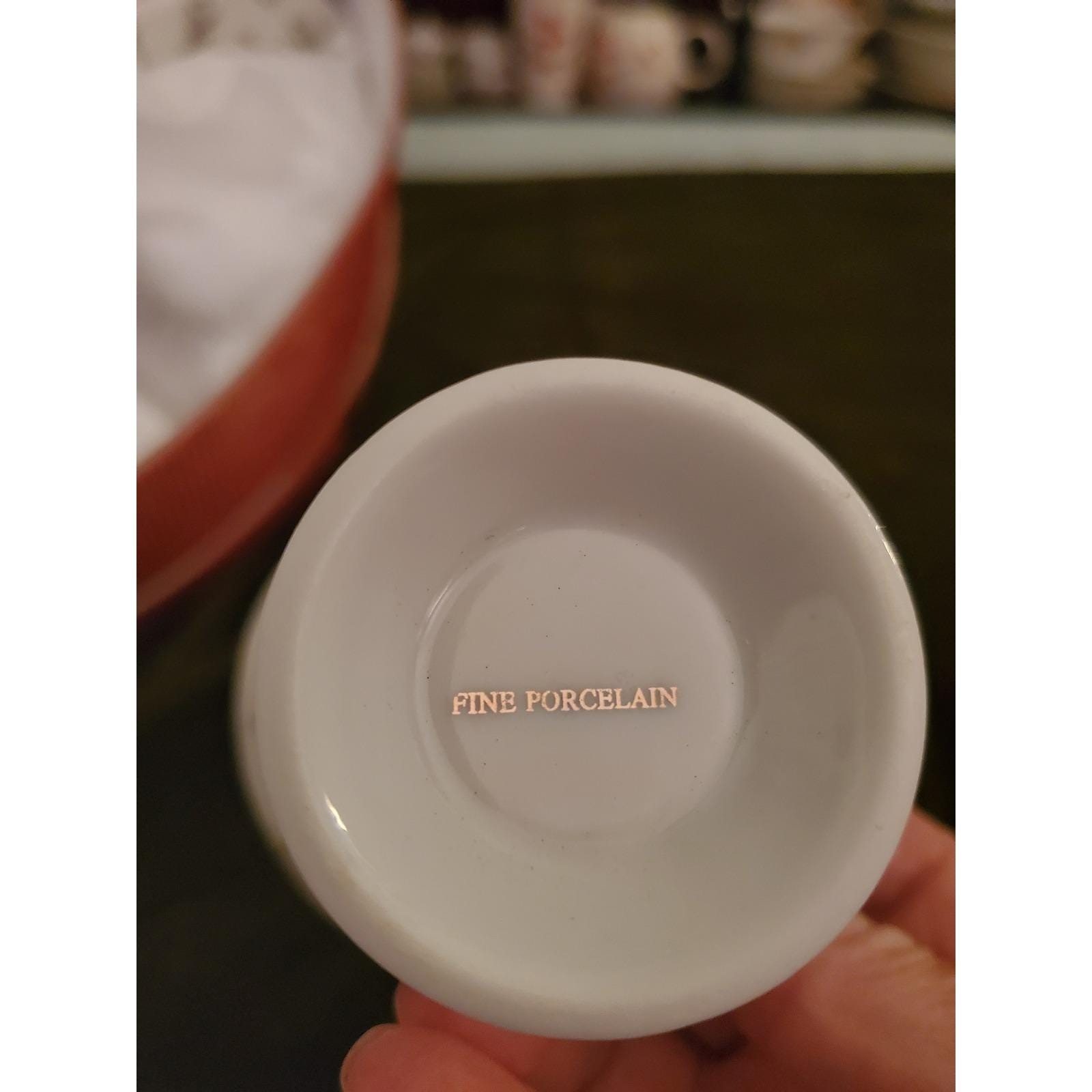 D'Lusso Fine Porcelain Tea Cup and Saucer Set Service for Six with Gift Box