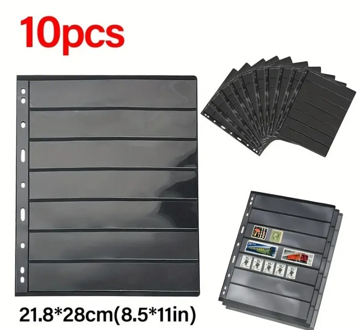 100 Stamp stock sheets-7-Line Divided-Double sided 200 pages-Cheapest in World