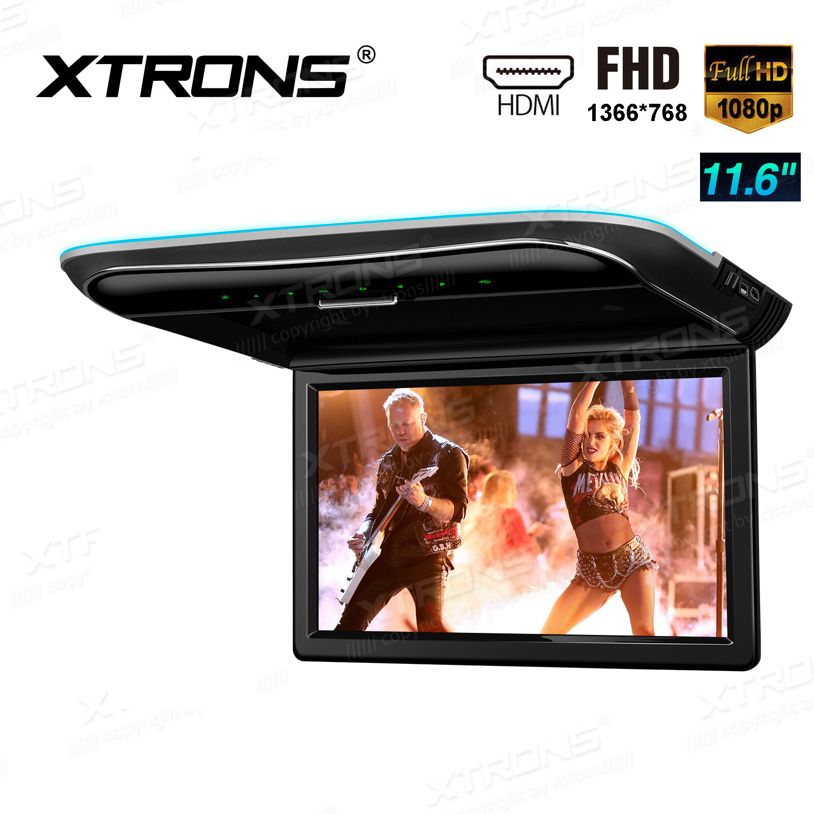 11.6" Car SUV MPV Roof Overhead MP3 MP4 Player Mount Flip Down Monitor HDMI/USB