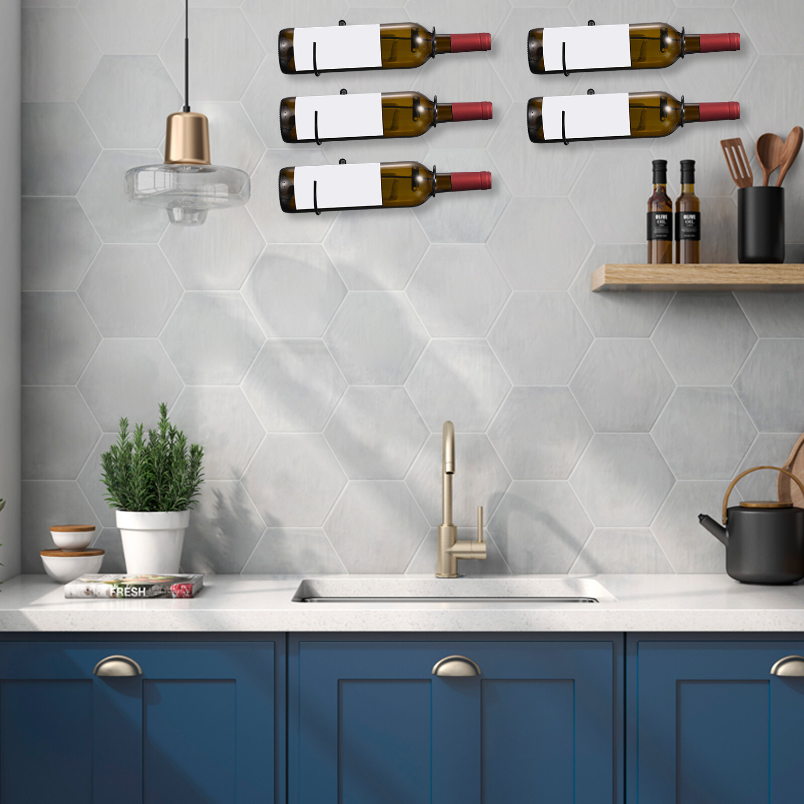 12 Pack Spiral Wine Wall Holder Metal Wine Bottle Display Holder Storage Shelf