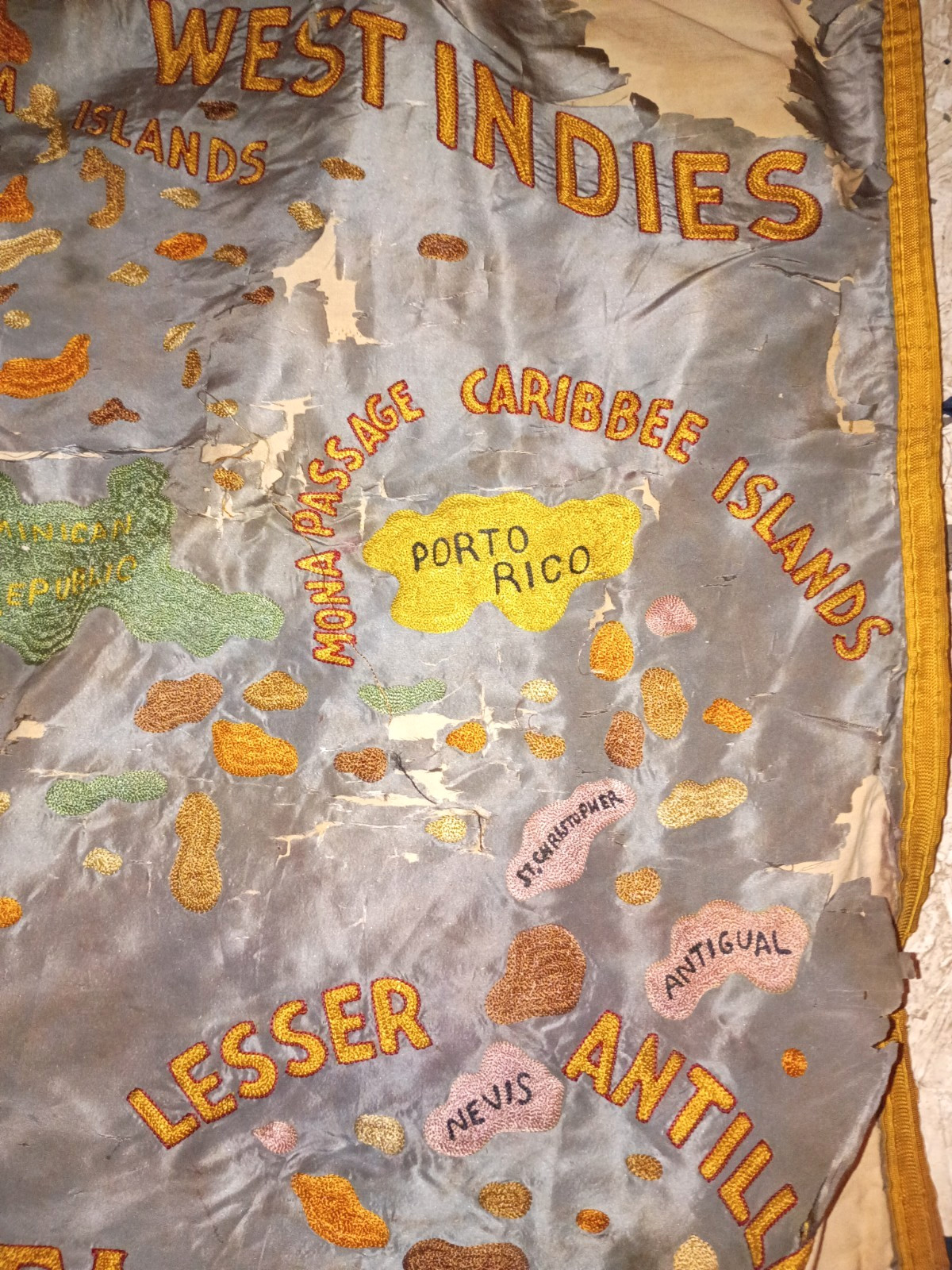 C1920 NY Afro-Caribbean Fraternal/Mutual Aid Society Banner~The Antillean League