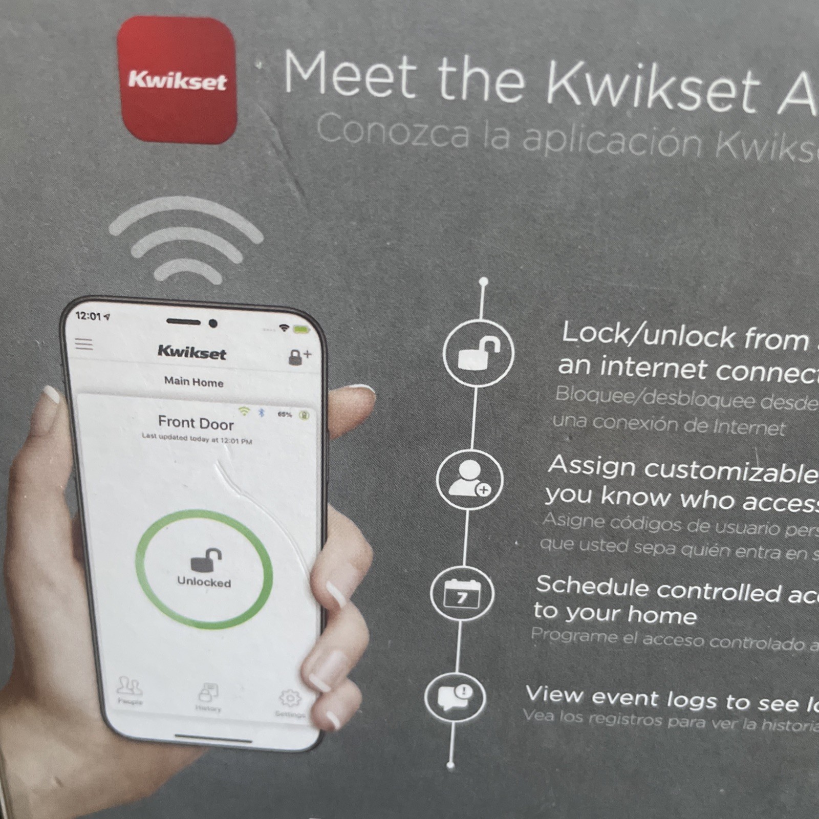 Kwikset Halo Touchscreen Smart Lock Wifi Keypad Electronic Deadbolt Matte Black