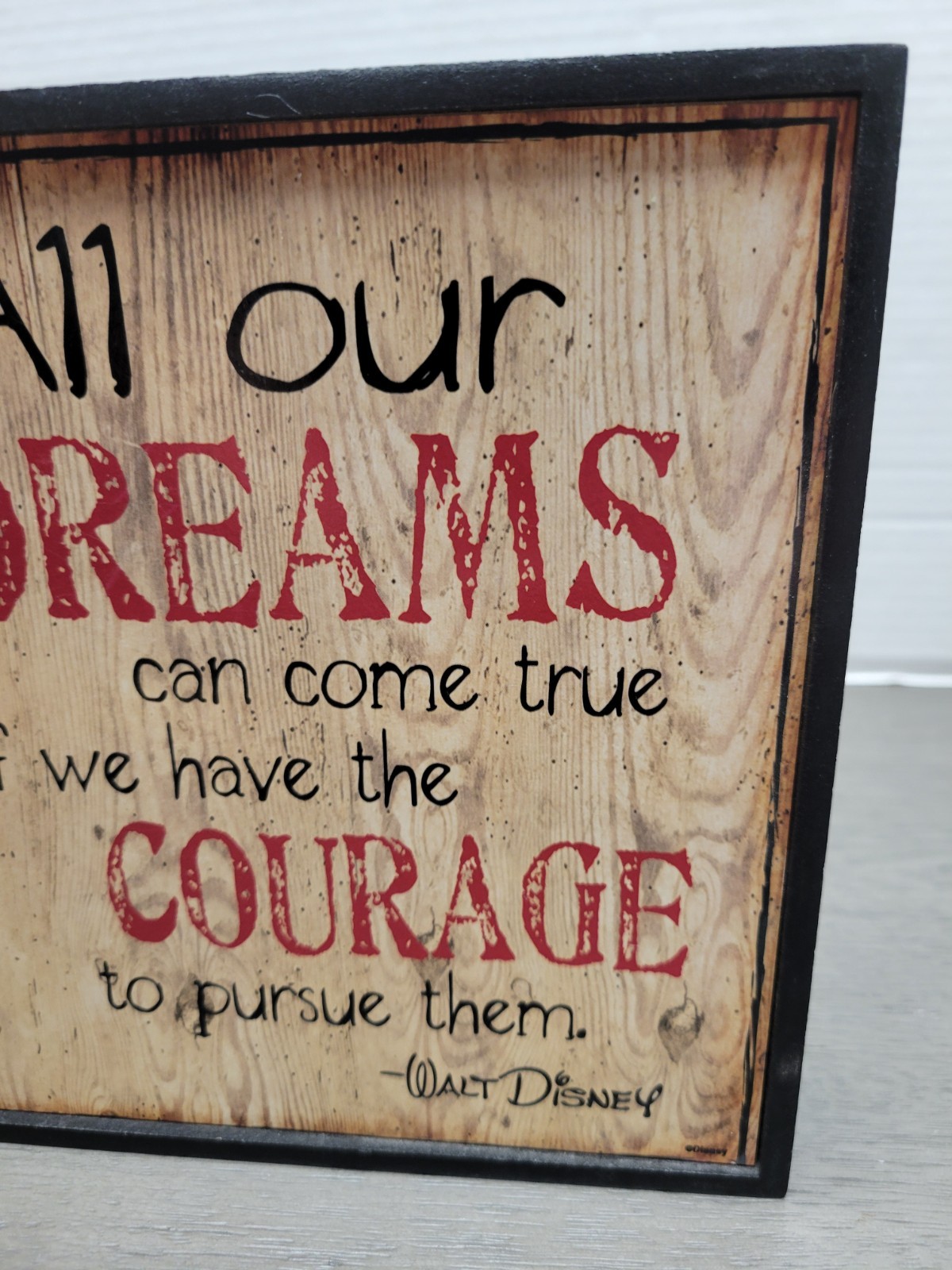 Walt Disney Quote All Our Dreams Can Come True…Mickey Framed Wood Wall Décor