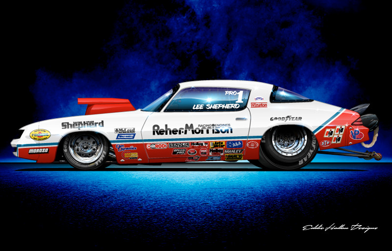 Reher Morrison Shepherd 1980 Pro Stock Camaro 28X18" Poster FC068
