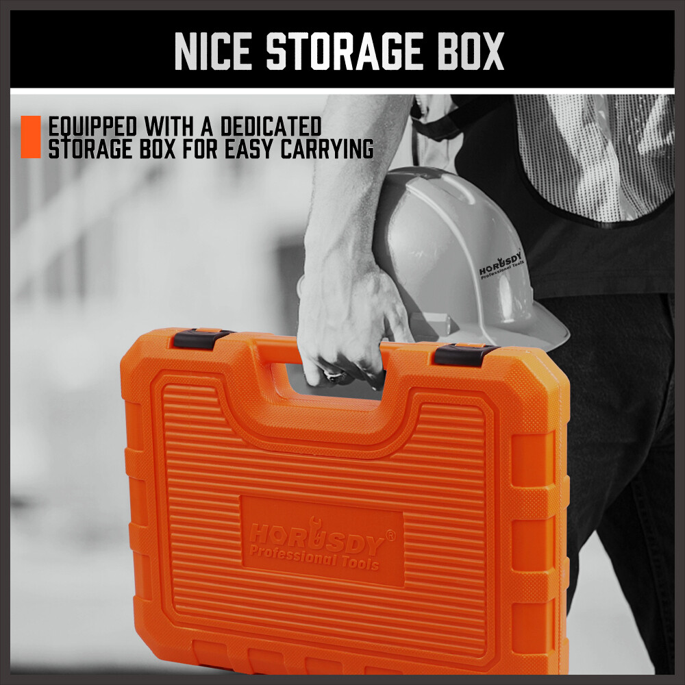 56PC 1/4" Drive Shallow & Deep 6-Point Socket Set Extension Bar Universal Joint