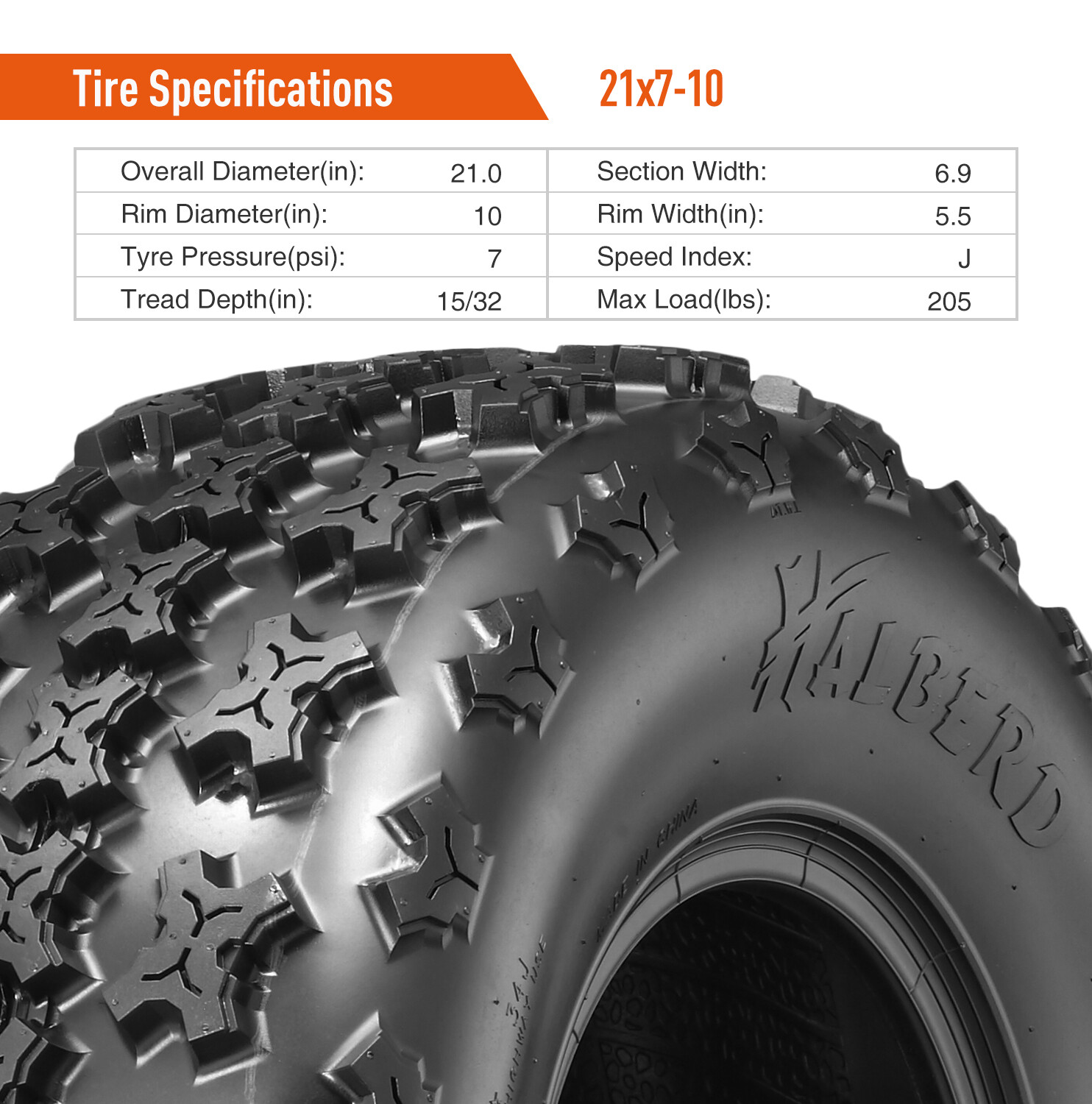 Full Set 4 21X7-10 20X10-9 ATV Tires Heavy Duty 4Ply Tubeless Replacement Tyres