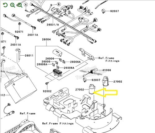 05-07 KAWASAKI BRUTE FORCE 750 HARNESS NEUTRAL RELAY PIGTAIL 26031-0441