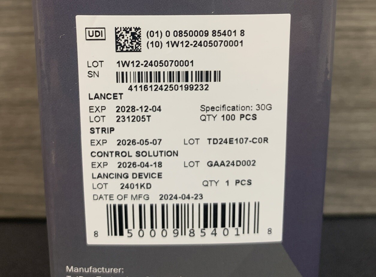 Metene TD-4116 Blood Glucose Monitoring System Kit(fresh Product) Exp Date 26