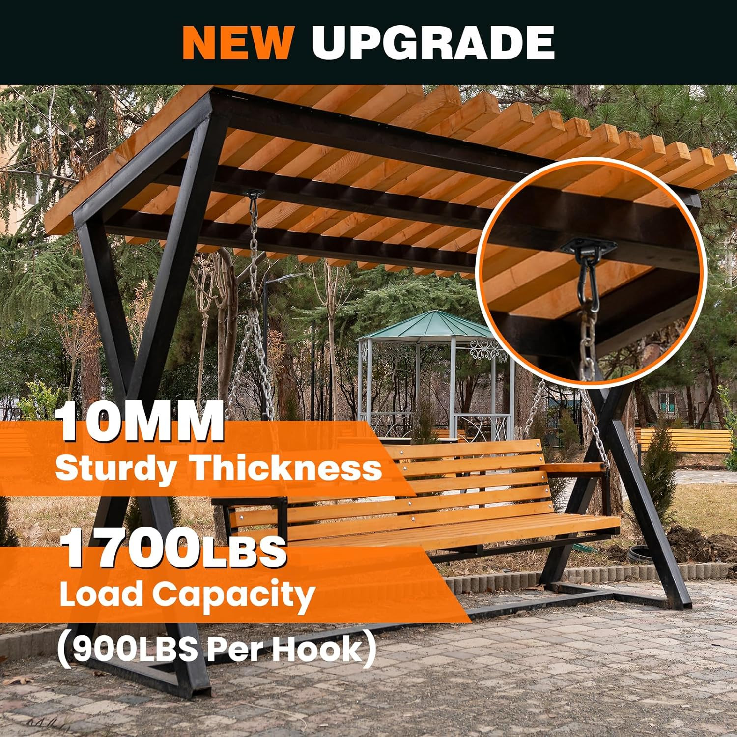 1700 Lb Capacity Hammock Hanging Kit, 2 Pack M10 Premium Heavy Duty Pad Eye Hook