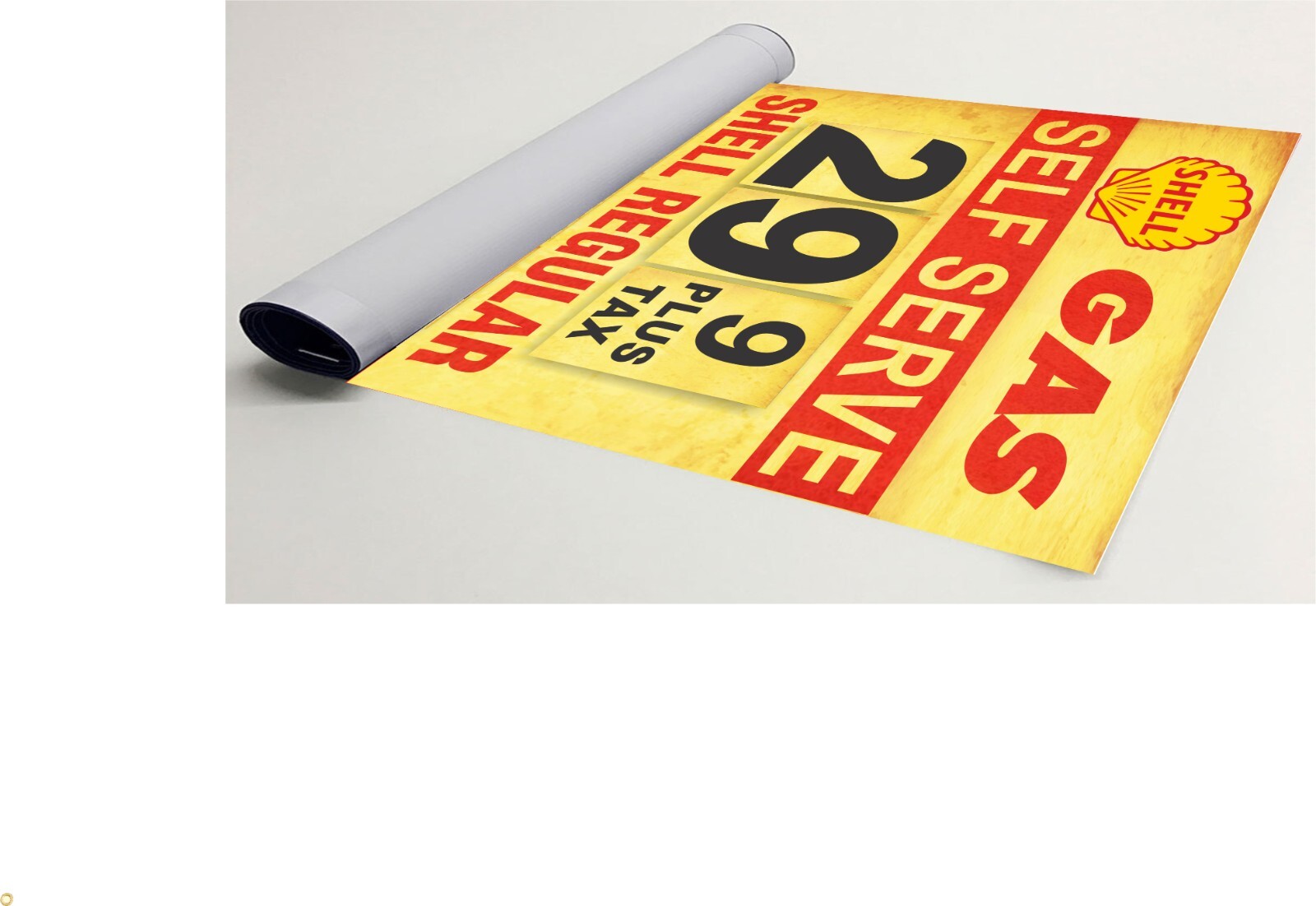 Shell Gas Banner - 24" x 36" Gas for 29 cents. For Man Cave, Game Room, Garage