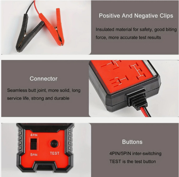 New Automotive Electronic Relay Car Relay Tester -4/5Pin 12V Car Diagnostic Tool