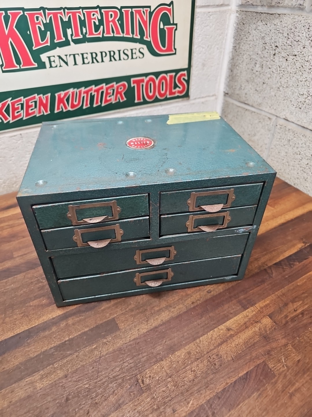 I5- Vintage WARDS MASTER QUALITY Metal 6 Drawer Small Parts Cabinet