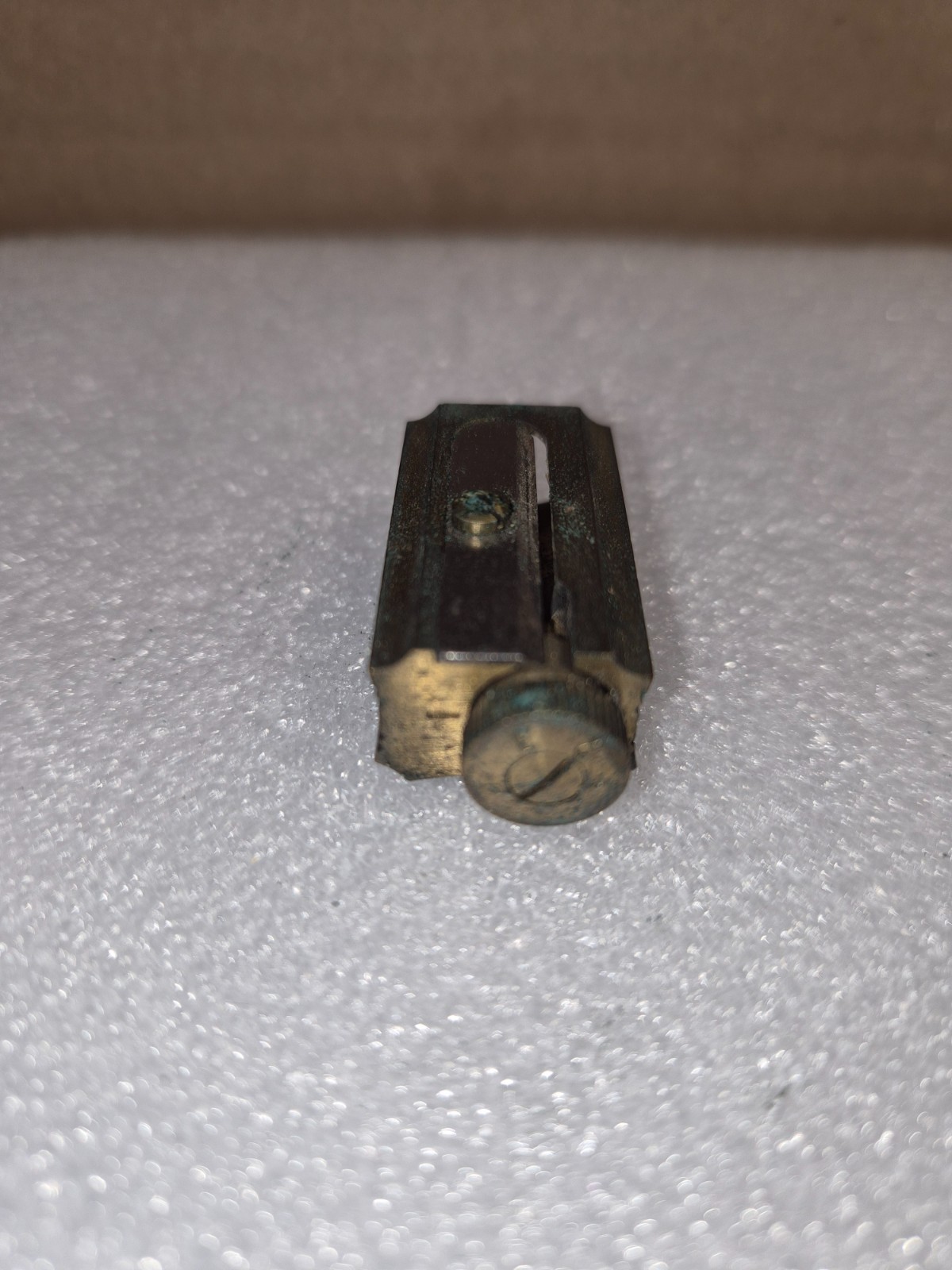 Vintage DUX Brass Adjustable Pencil Sharpener with Leather Case