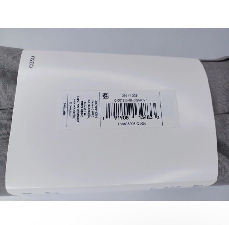 Room Essentials Solid Bedskirt Gray King 14" Drop