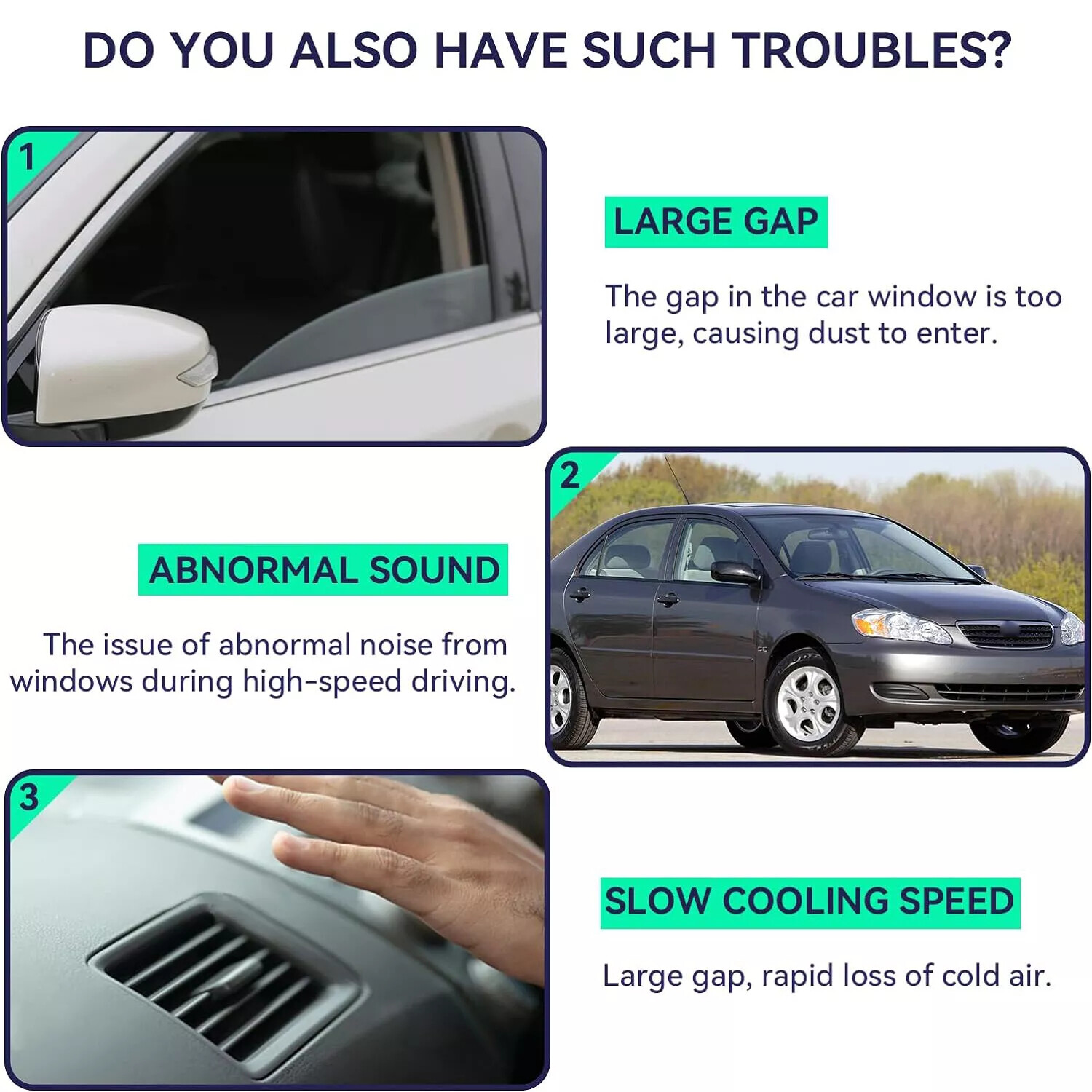 Front LH Left Door Glass Run Channel Seal for Toyota Corolla 2002-2008 USA