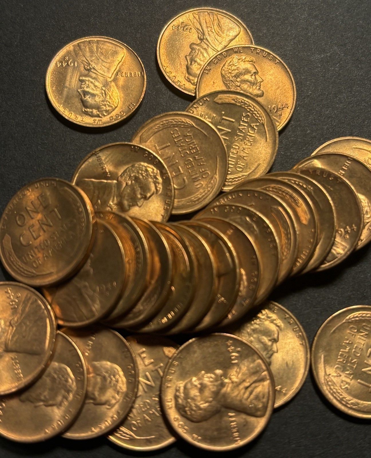 1944-S Lincoln Wheat Cent — Uncirculated MS Red 🔥 Original Roll Coins