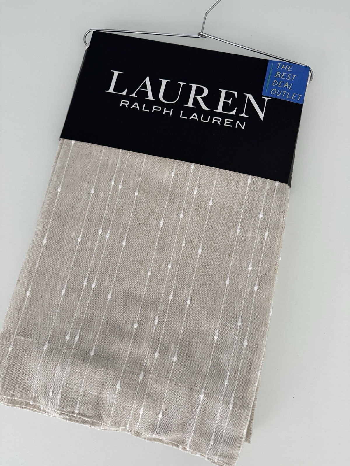 New Ralph Lauren Window Curtains 2 Panels Natural 54 x 96 Linen Back Tab Marley