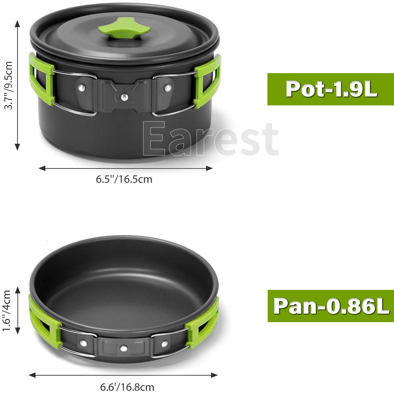 13Pcs Portable Camping Cookware Mess Kit Hiking Kettle Cooking Bowl Pot Pan Set