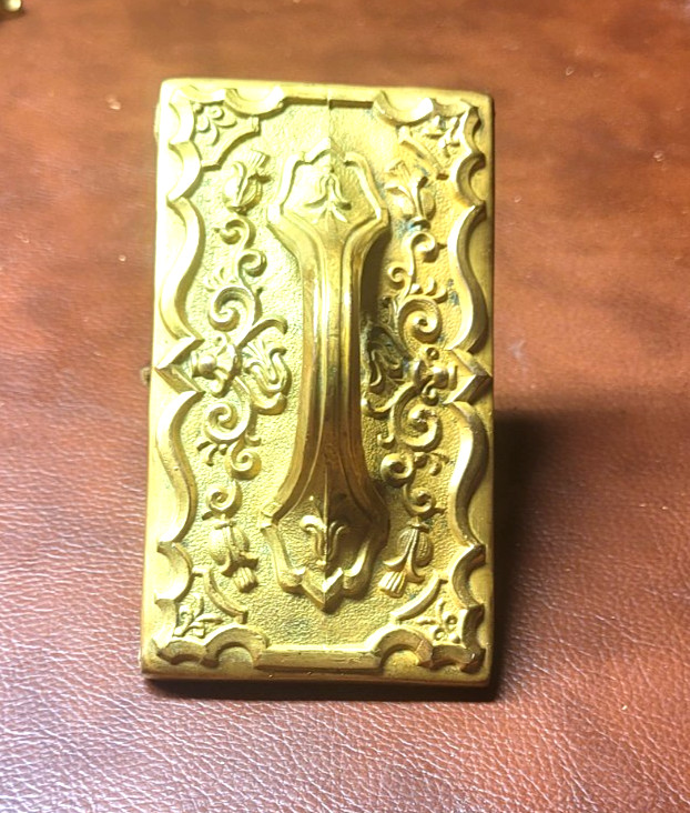 Vintage Brass S K Co. Art Nouveau Inkwell, Roller Blotter,pens - Ornate Etching