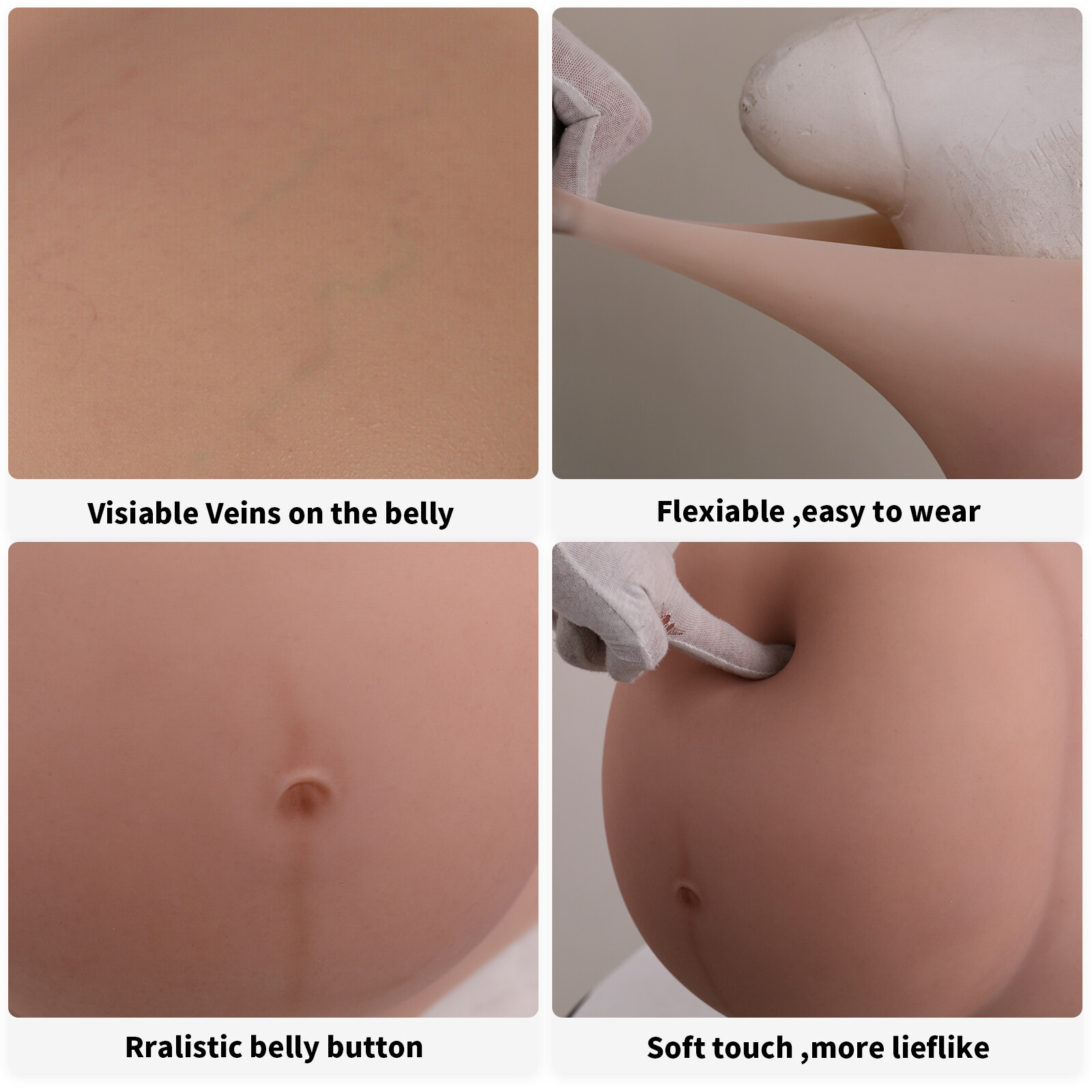 Dokier Realistic Silicone Bellies Fake Pregnant Belly Bellies 6 Months 9 Months