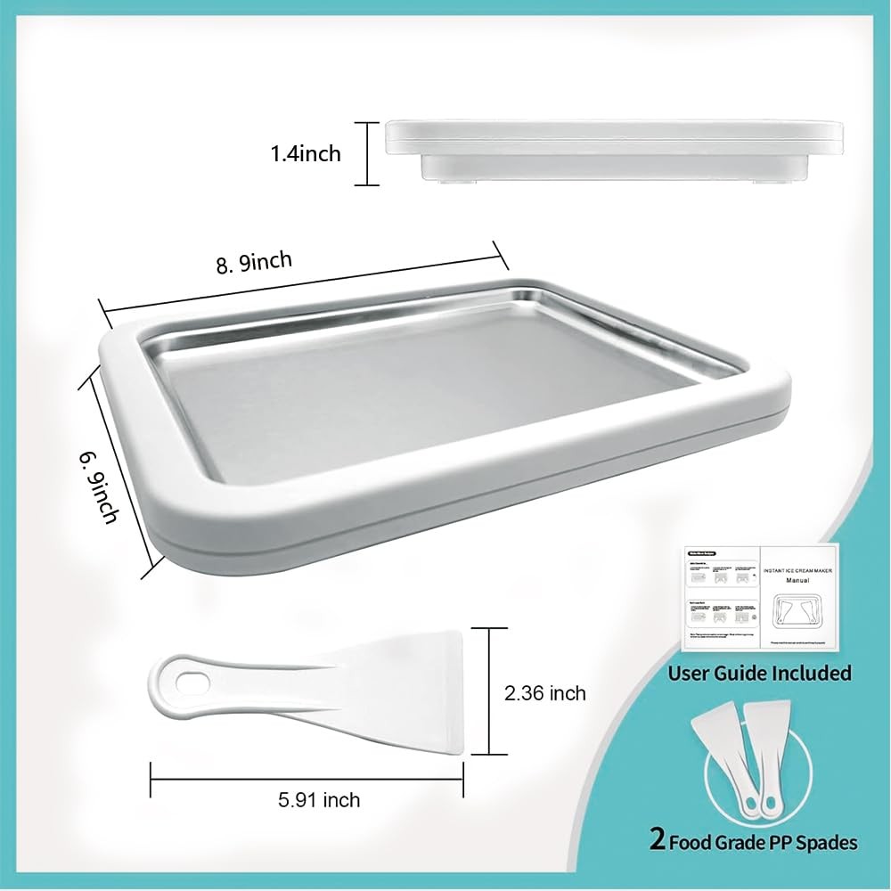 Rolled Ice Cream Tray, Maker for Kids, DIY Homemade smoll, White