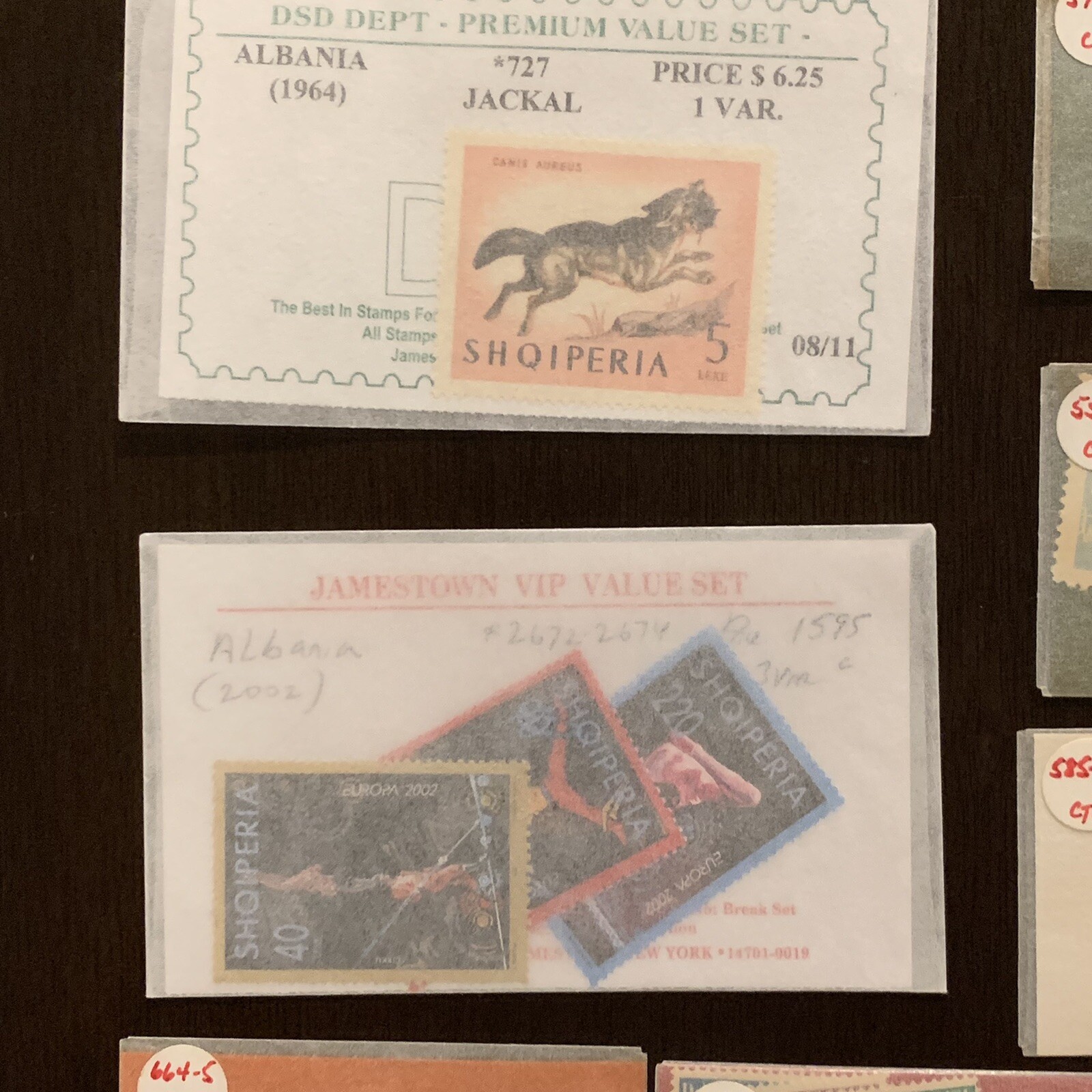 ALBANIA LOT OF STAMPS IN GLASSINES MINT, USED, CTO, SHORT SETS AND MORE
