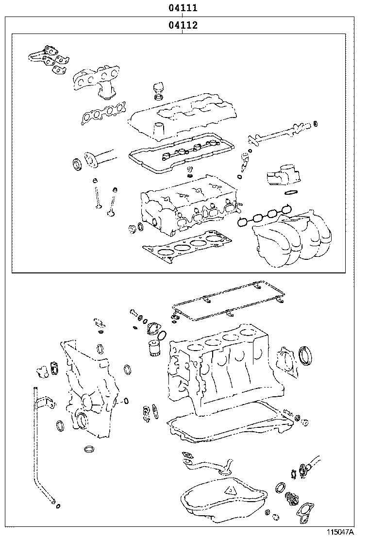 Toyota 2.7L 2TR-FE Engine Gasket Kit For Tacoma 4Runner Hilux OEM 04111-0C110