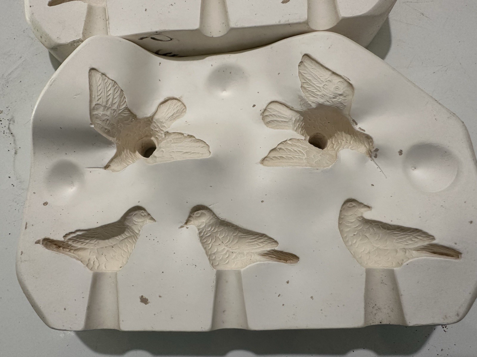 Scioto Ceramic Prod S-1976 Five Mini Doves Birds 1990 Vintage Ceramic Slip Mold
