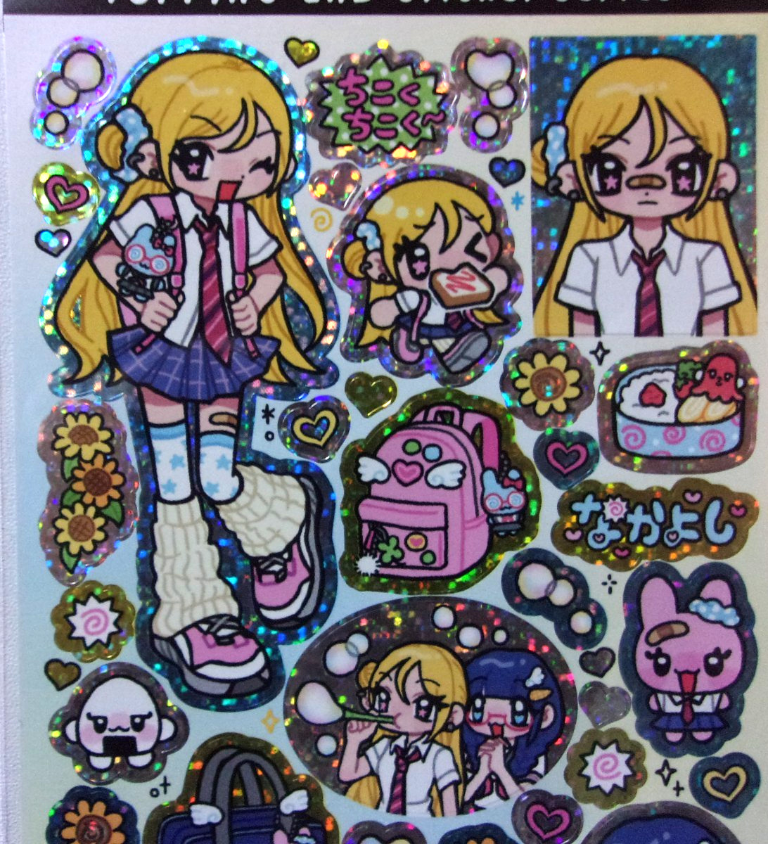 GAIA Topping Lab Girl Summer Gal Hologram Film Sticker Sheet Made in Japan