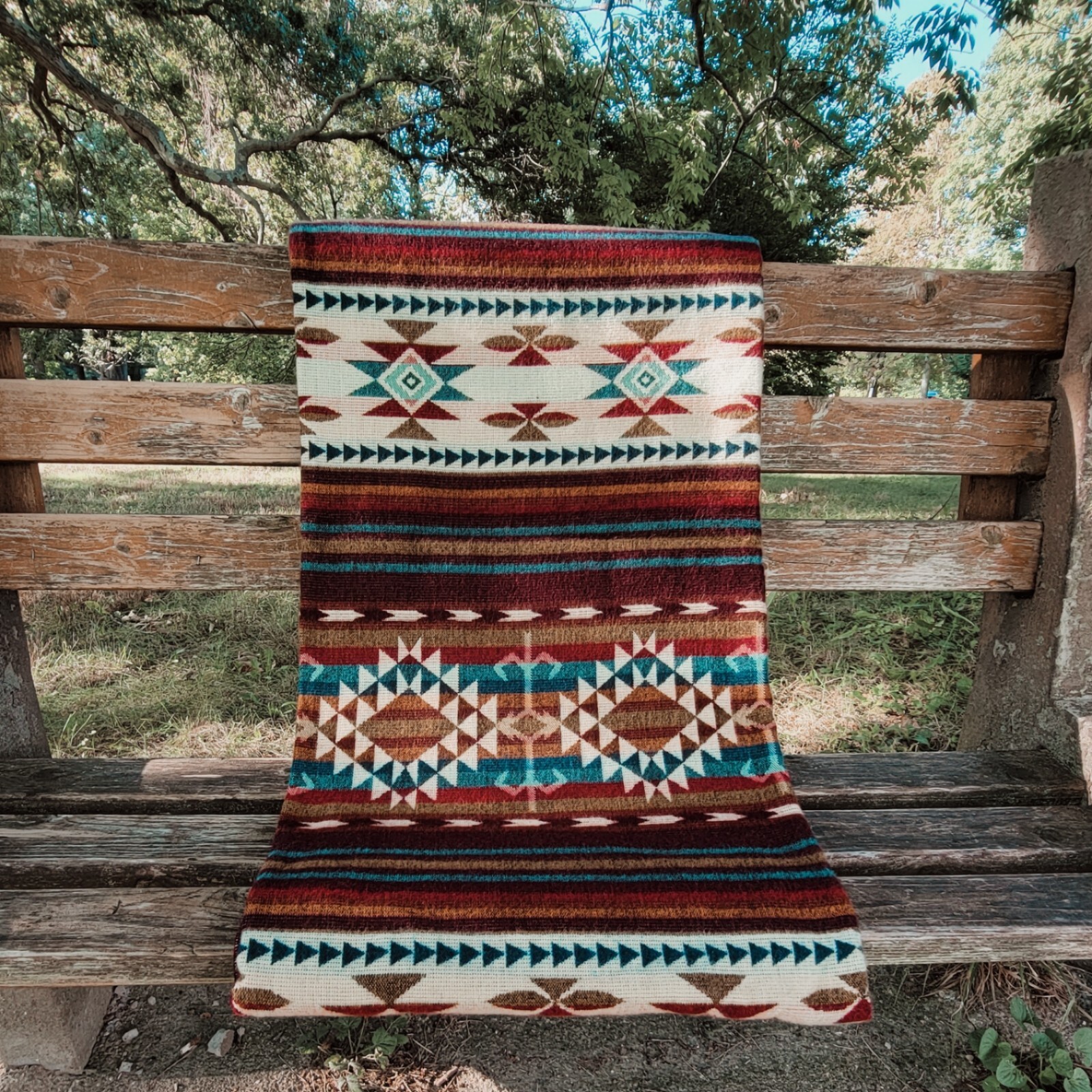 Extra Large - REVERSIBLE ALPACA Wool Blanket Andean Pattern 75x90 in
