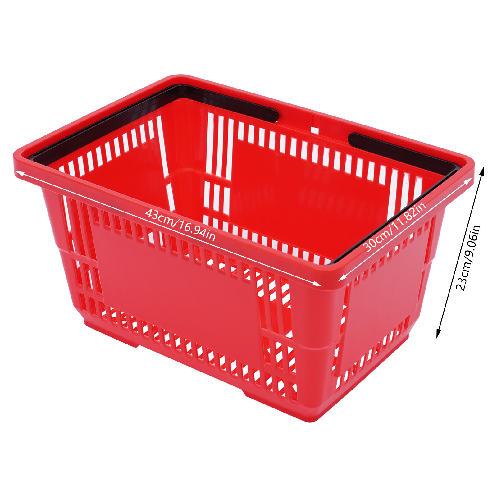 12 Handle Baskets Handheld Retail Store Shopping Grocery 18L 22lbs load-bearing