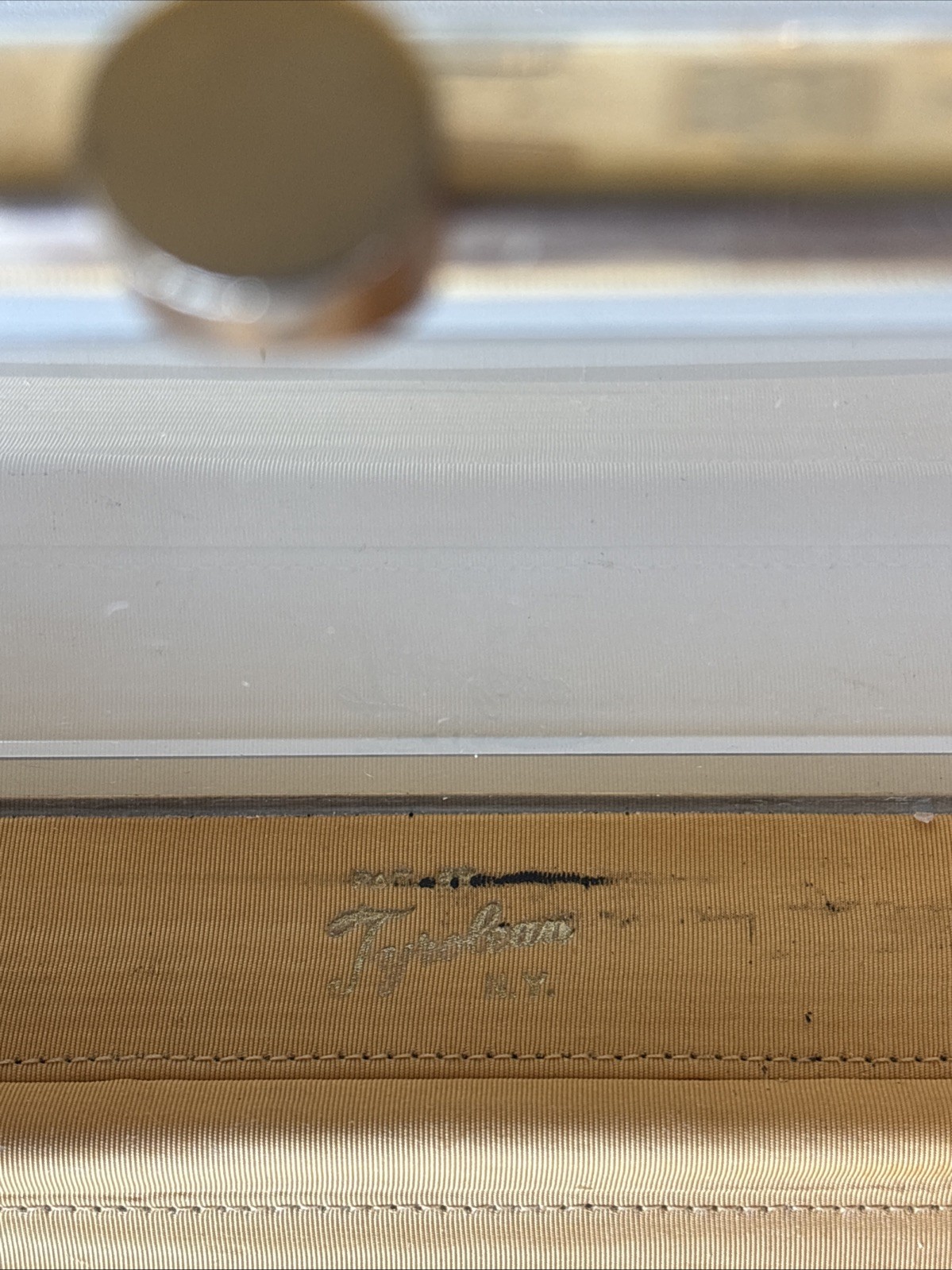 Vintage 1950s Tyrolean NY lucite and gold metal rhinestones box bag