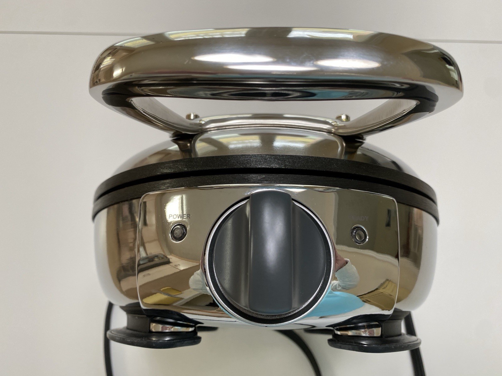 ALL CLAD CLASSIC ROUND STAINLESS STEEL WAFFLE MAKER 6071 TESTED WORKS FINE