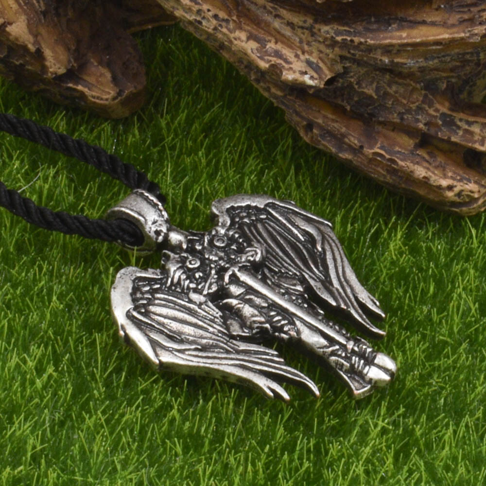 Patron Saint St Michael Archangel Irish Celtic Cross Talisman Pendant Necklace